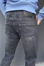 Прямые мужские джинсы серого цвета  4009212 фото №4