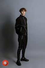 Черный молодежный костюм из трехнитки с флисовым начесом и рефлективом VDLK 8031212 фото №2