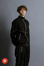 Black youth three-thread suit with fleece fleece and reflective VDLK 8031212 photo №5