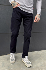 Прямые мужские джинсы черного цвета  4009213 фото №1