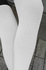 Białe, obcisłe pończochy z szerokimi czarnymi mankietami M-SOCKS 2040214 zdjęcie №7