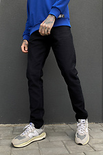 Прямые мужские джинсы черного цвета  4009214 фото №1