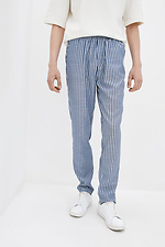 EVAN summer linen trousers with stripes GEN 8000214 photo №1