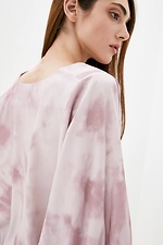 Розовая оверсайз блуза в разводы с укороченными рукавами фонариками Garne 3038215 фото №4