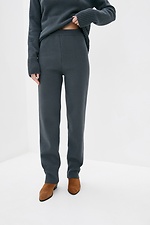 High-waisted warm wool blend trousers  4038215 photo №1