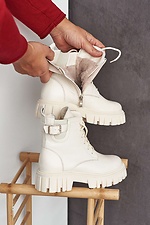 Бежевые зимние ботинки берцы на массивной платформе  8019215 фото №10