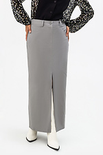 Женская юбка EJEN с разрезом спереди серого цвета Garne 3041216 фото №2