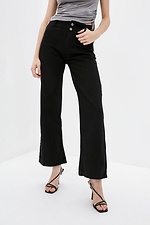 Wide leg black flared jeans with high waist  4009216 photo №1