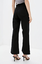 Wide leg black flared jeans with high waist  4009216 photo №3