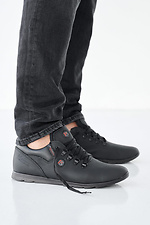 Herren-Ledersneaker Frühling-Herbst schwarz 2505217 Foto №3
