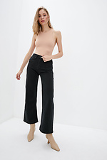 Wide leg black flared jeans with high waist  4009217 photo №2
