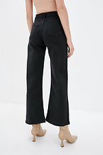 Wide leg black flared jeans with high waist  4009217 photo №3