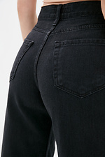 Schwarze, ausgestellte Jeans mit weitem Bein und hoher Taille  4009217 Foto №4