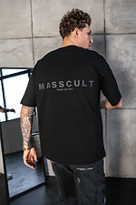 Übergroßes Herren-T-Shirt mit MASSCULT-Aufdruck in Schwarz Teamv 8034217 Foto №3