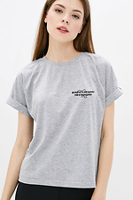 Хлопковая женская футболка с патриотической надписью Garne 9000217 фото №1