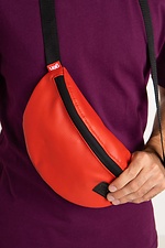 Полукруглая сумка на пояс бананка красная с одним карманом GEN 9005217 фото №5