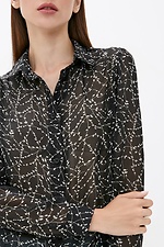 Шифоновая блуза ANORA рубашечного кроя в мелкий принт Garne 3038218 фото №4
