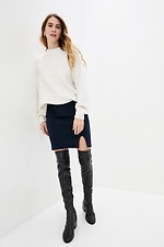 Warm wool blend mini skirt with slit  4038218 photo №2