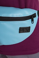 Напівкругла сумка на пояс бананка блакитна з однією кишенею зі шкірзамінника GEN 9005218 фото №6