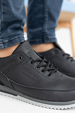 Мужские кроссовки кожаные весенне-осенние черные  2505219 фото №9