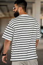 Herren-T-Shirt in Übergröße mit Streifen in Meerschwarz und Weiß Teamv 8034219 Foto №3