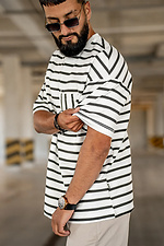 Men's T-shirt Oversized in a stripe Sea Black and white Teamv 8034219 photo №4