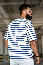 Herren-T-Shirt in Übergröße mit Streifen in Meerblau und Weiß Teamv 8034220 Foto №5