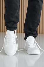 Men's leather sneakers spring-autumn white  2505221 photo №2