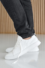 Męskie sneakersy skórzane wiosna-jesień w kolorze białym  2505221 zdjęcie №3