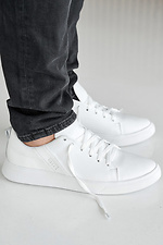 Men's leather sneakers spring-autumn white  2505221 photo №4