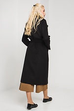 Черное кашемировое пальто ELEN на весну с отложным воротником и поясом Garne 3039221 фото №8