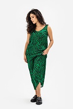 Zielona satynowa długa sukienka MEGG Garne 3041221 zdjęcie №3