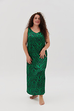 Zielona satynowa długa sukienka MEGG Garne 3041221 zdjęcie №5