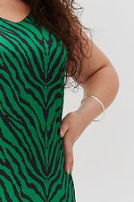 Атласное удлиненное платье MEGG зеленого цвета Garne 3041221 фото №8