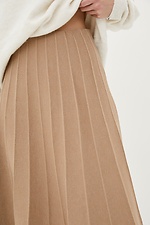 Beżowa ciepła plisowana spódnica midi  4038221 zdjęcie №4