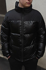 Чорна коротка куртка пуховик на зиму стьобана VDLK 8031221 фото №2