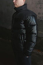 Чорна коротка куртка пуховик на зиму стьобана VDLK 8031221 фото №3