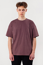 Мужская хлопковая футболка коричневого цвета HOT 8035221 фото №2