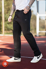 Men's warm sports pants Straight 3 Black Teamv 8034222 photo №1