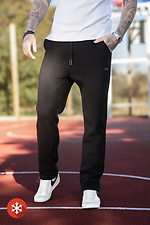 Men's warm sports pants Straight 3 Black Teamv 8034222 photo №4