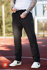 Men's warm sports pants Straight 3 Black Teamv 8034222 photo №5