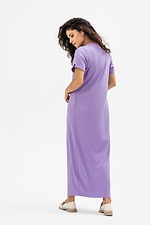 Трикотажное платье в рубчик сиреневого цвета Garne 3041223 фото №5