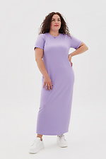 Трикотажное платье в рубчик сиреневого цвета Garne 3041223 фото №8