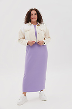 Трикотажне плаття в рубчик бузкового кольору Garne 3041223 фото №9