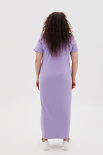 Трикотажное платье в рубчик сиреневого цвета Garne 3041223 фото №11