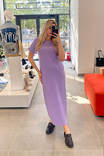 Lilac ribbed knitted dress Garne 3041223 photo №13