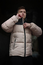 Бежева коротка куртка пуховик на зиму стьобана VDLK 8031223 фото №2
