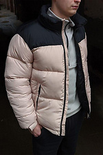 Бежева коротка куртка пуховик на зиму стьобана VDLK 8031223 фото №4