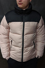 Бежева коротка куртка пуховик на зиму стьобана VDLK 8031223 фото №5