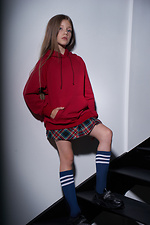 Children's high knee socks made of cotton for a girl, blue with white stripes M-SOCKS 2040224 photo №1